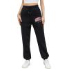 imageSOLY HUX Womens Graphic Letter Print Elastic Waist Sweatpants Color Block Cozy Running Joggers PantsBlack Letter