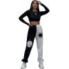 imageSOLY HUX Womens Graphic Letter Print Elastic Waist Sweatpants Color Block Cozy Running Joggers PantsBlack White Sun