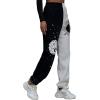 imageSOLY HUX Womens Graphic Letter Print Elastic Waist Sweatpants Color Block Cozy Running Joggers PantsBlack White Sun