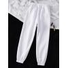 imageSOLY HUX Womens Graphic Letter Print Elastic Waist Sweatpants Color Block Cozy Running Joggers PantsWhite Letter