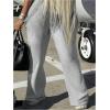 imageSOLY HUX Womens Graphic Sweatpants Letter Print Drawstring Elastic Waist Long PantsPlain Grey