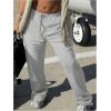 imageSOLY HUX Womens Graphic Sweatpants Letter Print Drawstring Elastic Waist Long PantsPlain Grey