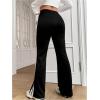 imageSOLY HUX Womens High Waisted Flared Yoga Pants Side Striped Track Pants Casual Bell Bottom SweatpantsBlack and White