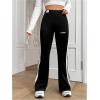 imageSOLY HUX Womens High Waisted Flared Yoga Pants Side Striped Track Pants Casual Bell Bottom SweatpantsBlack and White