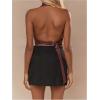 imageSOLY HUX Womens PU Leather Halter Tank Tops Sexy Deep V Neck Asymmetrical Vest Corset Party ClubwearPure Burgundy