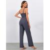 imageSOLY HUX Womens Pajama Set Lounge Sets 3 Pack PJs Lace Crop Tank Tops and Long Pants SleepwearBlack Grey Burgundy