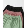 imageSOLY HUX Womens Pajama Set Lounge Sets 3 Pack PJs Lace Crop Tank Tops and Long Pants SleepwearDusty Pink Green Black