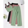 imageSOLY HUX Womens Pajama Set Lounge Sets 3 Pack PJs Lace Crop Tank Tops and Long Pants SleepwearDusty Pink Green Black