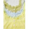 imageSOLY HUX Womens Pajama Set Lounge Sets 3 Pack PJs Lace Crop Tank Tops and Long Pants SleepwearGreen Blue Yellow