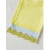 imageSOLY HUX Womens Pajama Set Lounge Sets 3 Pack PJs Lace Crop Tank Tops and Long Pants SleepwearGreen Blue Yellow