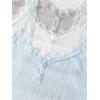 imageSOLY HUX Womens Pajama Set Lounge Sets 3 Pack PJs Lace Crop Tank Tops and Long Pants SleepwearGrey White Blue