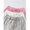 imageSOLY HUX Womens Pajama Set Lounge Sets 3 Pack PJs Lace Crop Tank Tops and Long Pants SleepwearPink White Grey