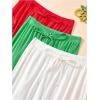 imageSOLY HUX Womens Pajama Set Lounge Sets 3 Pack PJs Lace Crop Tank Tops and Long Pants SleepwearWhite Green Red