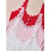 imageSOLY HUX Womens Pajama Set Lounge Sets 3 Pack PJs Lace Crop Tank Tops and Long Pants SleepwearWhite Pink Red