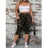 imageSOLY HUX Womens Plus Size Camo Print Capris Leggings High Waisted Workout Yoga Pants with PocketsMulticoloured Camo
