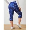 imageSOLY HUX Womens Plus Size Camo Print Capris Leggings High Waisted Workout Yoga Pants with PocketsRoyal Blue Camo