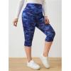imageSOLY HUX Womens Plus Size Camo Print Capris Leggings High Waisted Workout Yoga Pants with PocketsRoyal Blue Camo