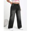 imageSOLY HUX Womens Plus Size High Waisted Denim Pants Straight Leg Casual JeansPure Black