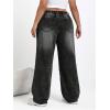 imageSOLY HUX Womens Plus Size High Waisted Denim Pants Straight Leg Casual JeansPure Black