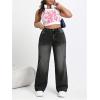 imageSOLY HUX Womens Plus Size High Waisted Denim Pants Straight Leg Casual JeansPure Black