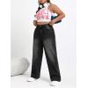 imageSOLY HUX Womens Plus Size High Waisted Denim Pants Straight Leg Casual JeansPure Black