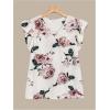 imageSOLY HUX Womens Plus Size Summer Two Piece Sets Ruffle Cap Sleeve Floral Blouse Belted Pants OutfitsWhite and Red Violet