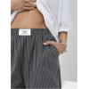 imageSOLY HUX Womens Striped Print Pants Straight Leg Lounge Casual Baggy Long TrousersBlack Striped