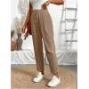 imageSOLY HUX Womens Tie Front Elastic High Waisted Casual Pants with PocketsPlain Khaki
