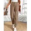 imageSOLY HUX Womens Tie Front Elastic High Waisted Casual Pants with PocketsPlain Khaki