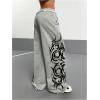imageSOLY HUX Womens Y2k Elastic Waist Sweatpants Straight Leg Athletic Baggy Pants StreetwearLight Grey