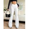 imageSOLY HUX Womens Yoga Pants High Waisted Sweatpants Flare Leggings Tummy Control TrouserSolid White
