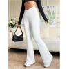 imageSOLY HUX Womens Yoga Pants High Waisted Sweatpants Flare Leggings Tummy Control TrouserSolid White