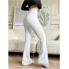 imageSOLY HUX Womens Yoga Pants High Waisted Sweatpants Flare Leggings Tummy Control TrouserSolid White