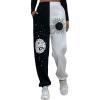 imageSOLY HUX Womens Graphic Letter Print Elastic Waist Sweatpants Color Block Cozy Running Joggers PantsBlack White Sun