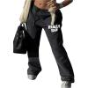 imageSOLY HUX Womens Graphic Sweatpants Letter Print Drawstring Elastic Waist Long PantsBlack Letter