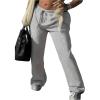 imageSOLY HUX Womens Graphic Sweatpants Letter Print Drawstring Elastic Waist Long PantsPlain Grey