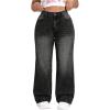 imageSOLY HUX Womens Plus Size High Waisted Denim Pants Straight Leg Casual JeansPure Black