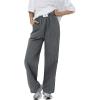 imageSOLY HUX Womens Striped Print Pants Straight Leg Lounge Casual Baggy Long TrousersBlack Striped