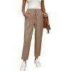 imageSOLY HUX Womens Tie Front Elastic High Waisted Casual Pants with PocketsPlain Khaki