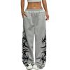 imageSOLY HUX Womens Y2k Elastic Waist Sweatpants Straight Leg Athletic Baggy Pants StreetwearLight Grey