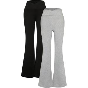 imageSOLY HUX Womens 2 Piece Flare Leggings Y2K Casual Bell Bottom Pants High Waisted SweatpantsMulticolored