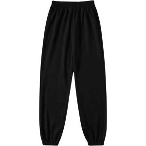 imageSOLY HUX Womens Elastic High Waist Sweatpants Casual Workout Running Joggers PantsPlain Black