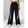 imageSOLY HUX Womens Color Block Striped Baggy Wide Leg Pants Elastic High Waisted Y2k SweatpantsBlack Striped