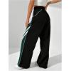 imageSOLY HUX Womens Color Block Striped Baggy Wide Leg Pants Elastic High Waisted Y2k SweatpantsDark Green Striped