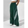 imageSOLY HUX Womens Color Block Striped Baggy Wide Leg Pants Elastic High Waisted Y2k SweatpantsGreen Striped