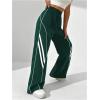 imageSOLY HUX Womens Color Block Striped Baggy Wide Leg Pants Elastic High Waisted Y2k SweatpantsGreen Striped