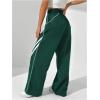 imageSOLY HUX Womens Color Block Striped Baggy Wide Leg Pants Elastic High Waisted Y2k SweatpantsGreen Striped