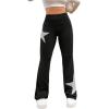 imageSOLY HUX Womens Flare Leggings High Waisted Sweatpants Bell Bottoms Bootcut Yoga PantsBlack Star