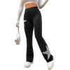 imageSOLY HUX Womens Flare Leggings High Waisted Sweatpants Bell Bottoms Bootcut Yoga PantsBlack Star