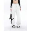 imageSOLY HUX Womens Graphic Print Sweatpants Drawstring High Waisted Long Pants with PocketsWhite Star